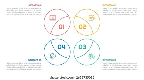 4 Opções ou Etapas Elemento Infográfico para apresentações, relatórios e Web