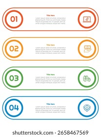 4 Opciones o Pasos Esquema Elemento de Infografía. Diseño moderno y limpio para presentaciones, informes y Web