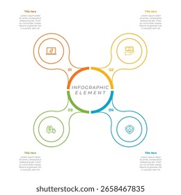 4 Options or Steps Outline Infographic Element. Modern and clean design for presentations, reports, and web