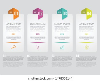 4 options steps planning for infographic in flat style. Colorful vector design infographic for your best business. Vector illustration EPS.8 EPS.10