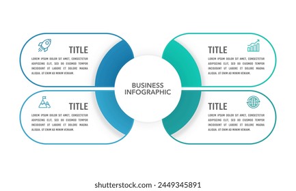 4 options to success design Infographic templates, Diagrams, Annual Reports Business Presentation and Organization. Vector illustration.