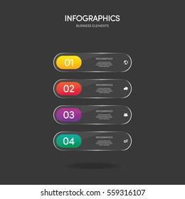 4 options transparent infographics business report template layout design element vector illustration can be used for workflow, layout, number