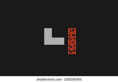 4 orange grey dots number for company logo. Suitable as logotype icon for a business
