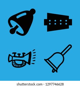 4 orchestra icons with xylophone and bell musical instrument in this set