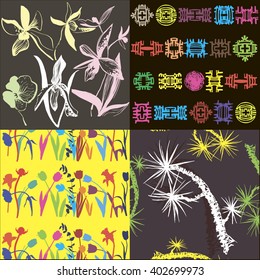 4  ornaments vector