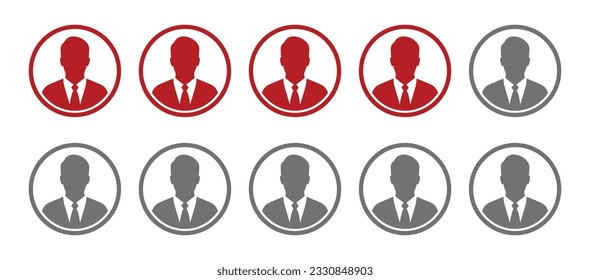 4 out of 10 men vector icon. Vector illustration.