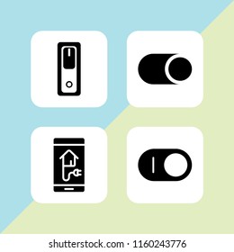 4 outlet icons in vector set. switch and plug illustration for web and graphic design