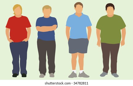 4 overweight teens