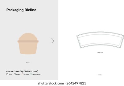 4 oz Ice Cream Cup Dieline