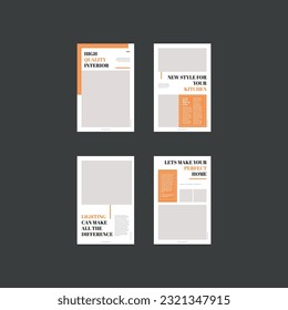 diseño interior de la plantilla de diseño de folletos de 4 páginas, diseño de volante, diseño multipropósito para decoración e interiores del hogar, manual, 