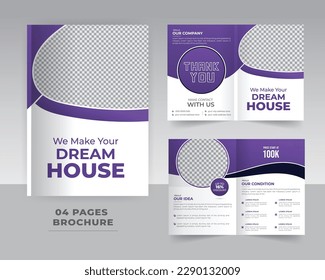 4 Page Construction Brochure Template Design