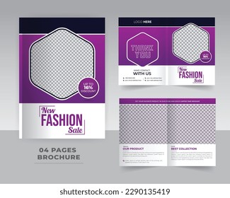 4 Page Fashion Brochure Template Design