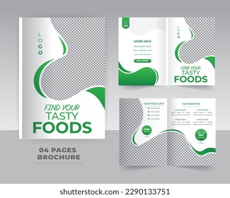 4 Page Food Brochure Template Design