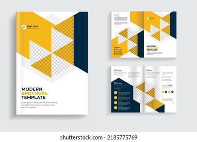 4 pages clean and minimal multipurpose bifold brochure design or corporate company brochure design. fully organized and editable brochure template design.