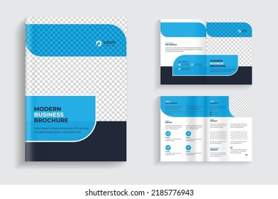 4 pages clean  minimal multipurpose bifold brochure design or corporate company brochure design. fully organized  editable brochure template design.