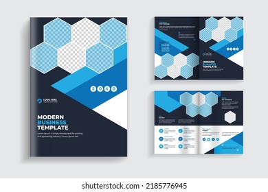 4 pages clean  minimal multipurpose bifold brochure design or corporate company brochure design. fully organized  editable brochure template design.