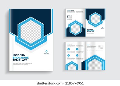 4 pages clean  minimal multipurpose bifold brochure design or corporate company brochure design. fully organized  editable brochure template design.
