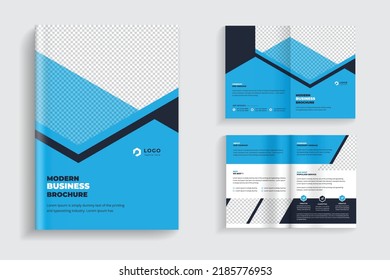 4 pages clean  minimal multipurpose bifold brochure design or corporate company brochure design. fully organized  editable brochure template design.