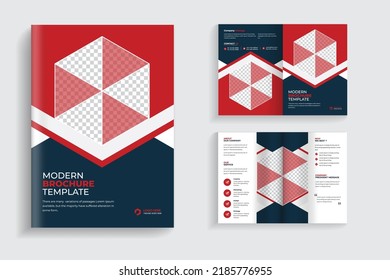 4 páginas limpian el diseño de folletos multiusos mínimos o el diseño de folletos de empresas corporativas. diseño de plantilla de folleto editable totalmente organizado.