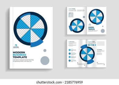 4 pages clean  minimal multipurpose bifold brochure design or corporate company brochure design. fully organized  editable brochure template design.
