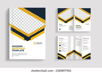 Diseño de folletos multiusos de 4 páginas o diseño de folletos corporativos limpios y mínimos. diseño de plantilla de folleto totalmente organizado y editable.