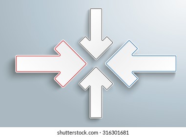4 paper arrows on the gray backround. Eps 10 vector file.