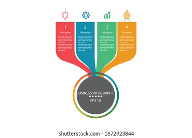 4 part Infographic template design, infographic element