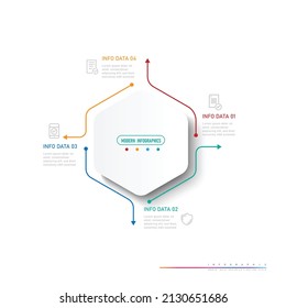4 partition minimal  info-graphics Business design template Timeline business planning process with options, steps.
