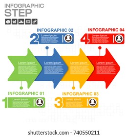 4 Parts infographic design vector and marketing icons can be used for workflow layout, diagram, report, web design. Business concept with options, steps or processes.