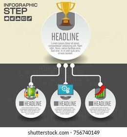 4 Parts infographic design vector and marketing icons can be used for workflow layout, diagram, report, web design. Business concept with options, steps or processes.