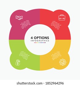  Infografía del círculo vectorial de 4 piezas   ... Esta infografía es ideal para cualquier tipo de presentación de negocios