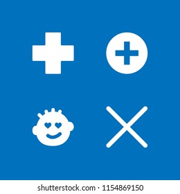 4 passion icons in vector set. cross and love illustration for web and graphic design