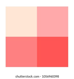 4 Pastel Pink Color Quadrants, Two Axes Of A Two-dimensional, 4 Boxes
