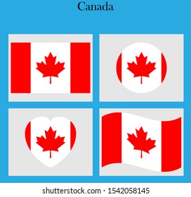 4 pattern canada national flag vector image