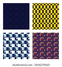 4 Pattern geometric designs bundle.