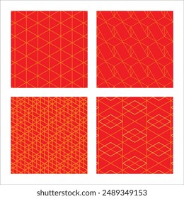 4 Pattern geometric designs bundle.