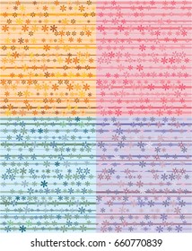 4 Patterns Backgrounds sweet flowers