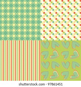 4 patterns with retro  shapes