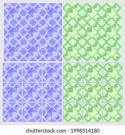 4 patterns and tile design elements can be used as background images, illustrations, covers, wallpapers, stationary.