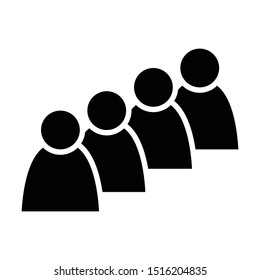 4 people icon. Group of persons. Simplified human pictogram. Modern simple flat vector icon.