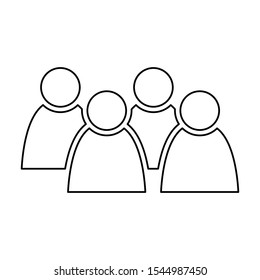 4 people icon. Group of persons. Simplified human pictogram. Modern simple flat vector icon.