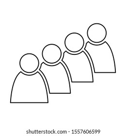 4 people icon. Group of persons. Simplified human pictogram. Modern simple flat vector icon.