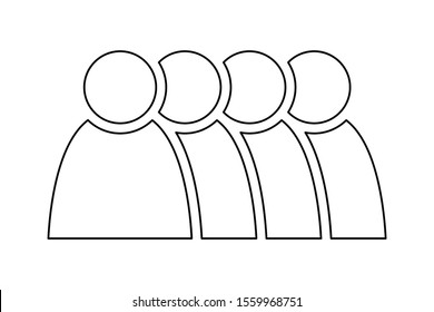 4 people icon. Group of persons. Simplified human pictogram. Modern simple flat vector icon.