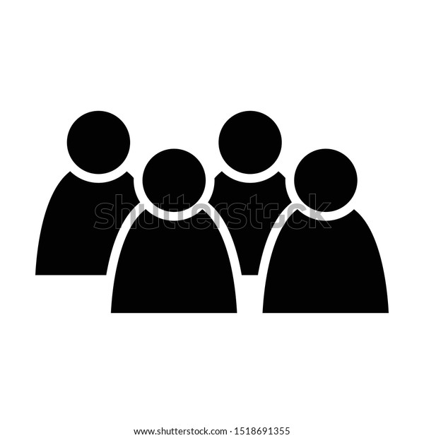 4 people icon. Group of persons.\
Simplified human pictogram. Modern simple flat vector\
icon.