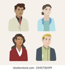 4 Personas Vector de retrato 2