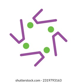 4 People togetherness and community concept logo abstract vector illustration eps