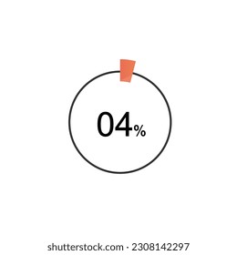 4 Percentage diagrams, pie chart for Your documents, reports, 4% circle percentage diagrams for infographics.