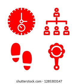 4 person icons with organization and footprint in this set