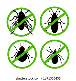 
4 pest control icons vector illustration