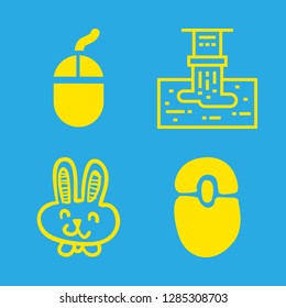 4 pet icons with waste and mouse in this set